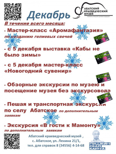 Абатский краеведеческий музей (Декабрь)